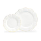 White Gold Scallop Fine Porcelain Dessert/Dinner Plate
