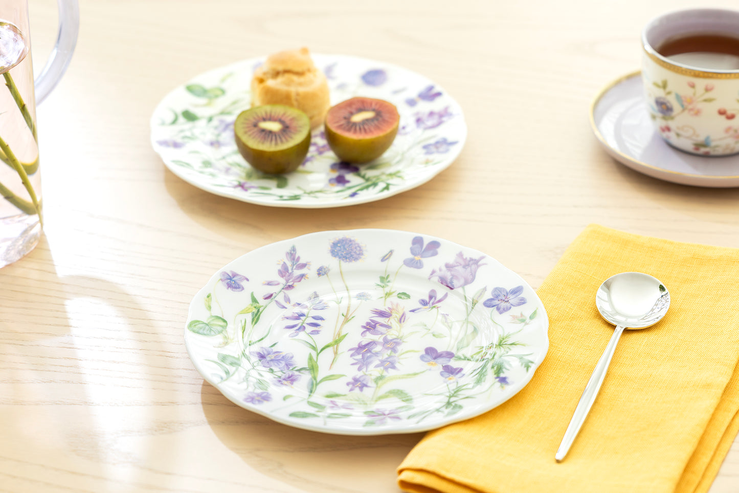 7.5" Purple Meadow Bone China Dessert Plate