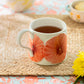 Poppy Bloom Embossed Reactive Glazed Coffee Mug