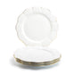 White Gold Scallop Fine Porcelain Dessert/Dinner Plate