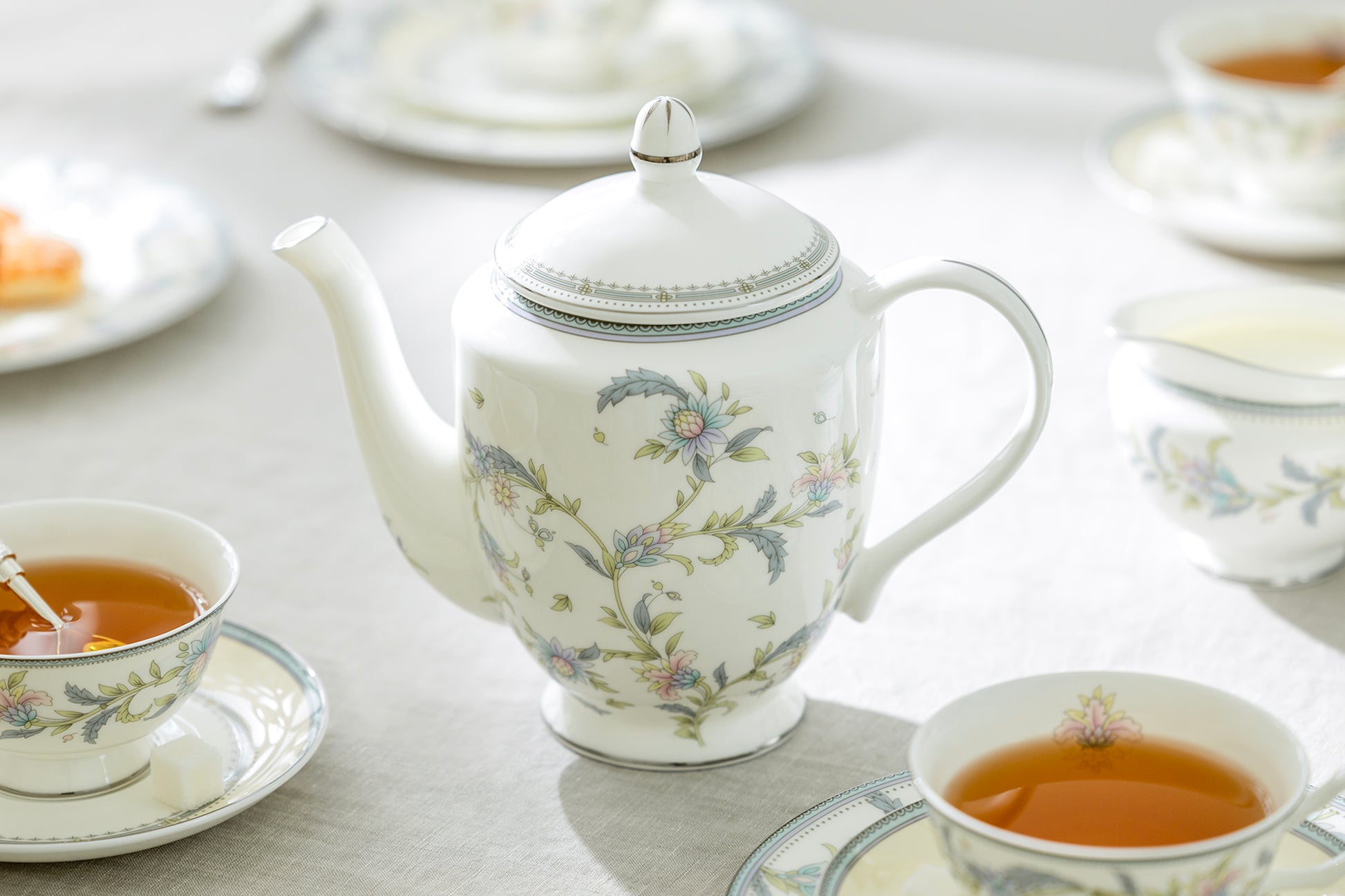 Gracie Bone China Lotus Garden Bone China Teapot