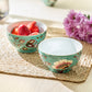 Peacock Lotus Garden Green Fine Porcelain Bowl
