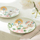 8.25" Pink Peony Hand Crafted and Painted Dessert/Salad Plate