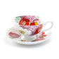 Stechcol Gracie Bone China Red Poppy Bone China Tea Cup and Saucer