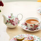 Pink Cabbage Roses Fine Porcelain Tea For One Set