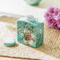 Peacock Lotus Garden Green Fine Porcelain Jar