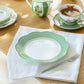 Green Lattice Bone China Dessert Plate
