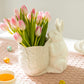 Bunny Figurine Fine Porcelain Vase