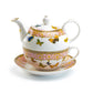 Grace Teaware Butterflies with Pink Ornament Fine Porcelain Tea For One
