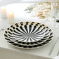 Black and White Stripe Scallop Fine Porcelain 12.5" Charger Plate