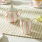 Grace Teaware Pink and White Scallop Fine Porcelain Sugar Bowl & Creamer