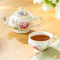 Pink Peony Bloom Fine Porcelain Tea For One Set