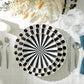 Black and White Stripe Scallop Fine Porcelain 12.5" Charger Plate