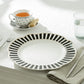Grace Teaware Black Josephine Stripes Fine Porcelain Dinner Plate
