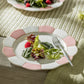 Pink and White Scallop Fine Porcelain Dessert/Dinner Plate
