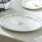 12.75" Lotus Garden Bone China Oval Serving Plate