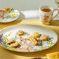 15.25" Spring Garden Bunny Oval Serving Platter