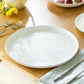 Silver Rim Blanc Bone China Dessert/Dinner Plate