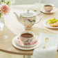 Spring Flowers with Hummingbird Fine Porcelain Pink Latte Cups 5-Piece Tea Set