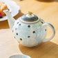 Dark Gray Dots with Blue Toile Fine Porcelain Teapot