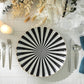 Black and White Stripe Scallop Fine Porcelain 12.5" Charger Plate