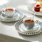Black Josephine Stripes and Dots Fine Porcelain Tea Set