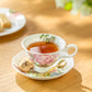 Hydrangea with Hummingbird Bone China Tea Cup and Saucer