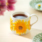 Sunflower Embossed Reactive Glazed Coffee Mug