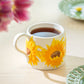 Sunflower Embossed Reactive Glazed Coffee Mug
