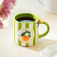 Orange Green Stripe Mug