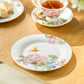 7.5" Hydrangea with Hummingbird Bone China Dessert Plate