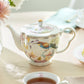 Spring Flowers with Hummingbird Fine Porcelain Latte Cups 5-Piece Tea Set