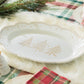 14" Holiday Gold Pine Fine Porcelain Oval Serving Platter