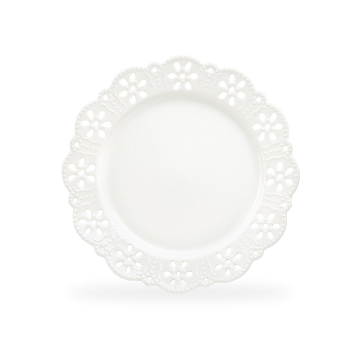 White Lace Blossom Fine Porcelain Dessert Plate