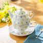 Butterfly Garden Fine Porcelain Tea For One Set