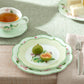 Apple Blossom Green Lattice Bone China Appetizer Plate