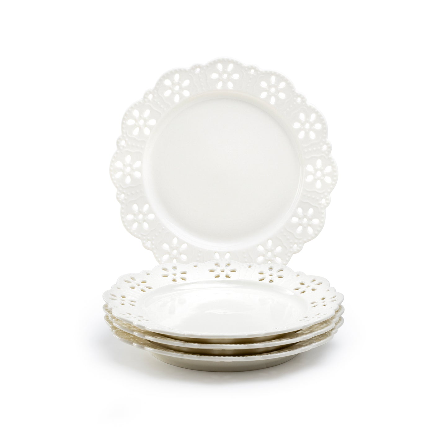 White Lace Blossom Fine Porcelain Dessert Plate