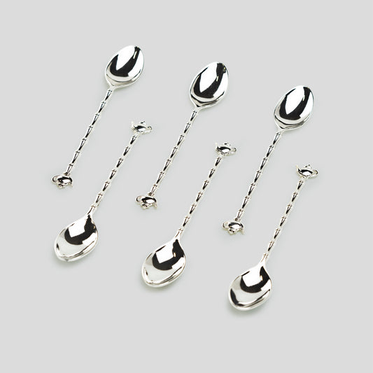 Silver Plated Demi Spoon with Mini Teapot Handle Set of 6