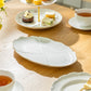12" Ginkgo Gold Luxe Fine Porcelain Oval Serving Platter - Medium