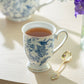 Blue Bird Toile Fine Porcelain Footed Mug