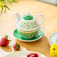 Emerald Geo Bloom Fine Porcelain Tea For One Set
