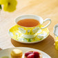 Tulip Yellow Bone China Tea Cup and Saucer