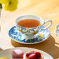 Daisy Blue Bone China Tea Cup and Saucer