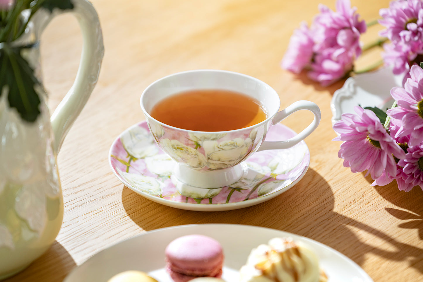 Rose Pink Bone China Tea Cup and Saucer