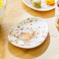 Spring Pink Flowers Bunny Egg Shape Serving Dish