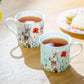 Blue & White Flower Bunny Bone China Assorted Mugs