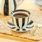 Black Carousel Stripes Fine Porcelain 5-Piece Tea Set