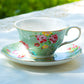 Green Shabby Rose Fine Porcelain Dessert Plate
