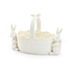 Bunny Figurine Fine Porcelain Basket