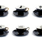 Grace Teaware 6 Assorted Halloween Tea Cup and Saucer Sets - Ver. B 6 Assorted Halloween Tea Cup and Saucer Sets Cat, Raven, Snake, Spider, Ouija Board, Witchy Crystal Ball